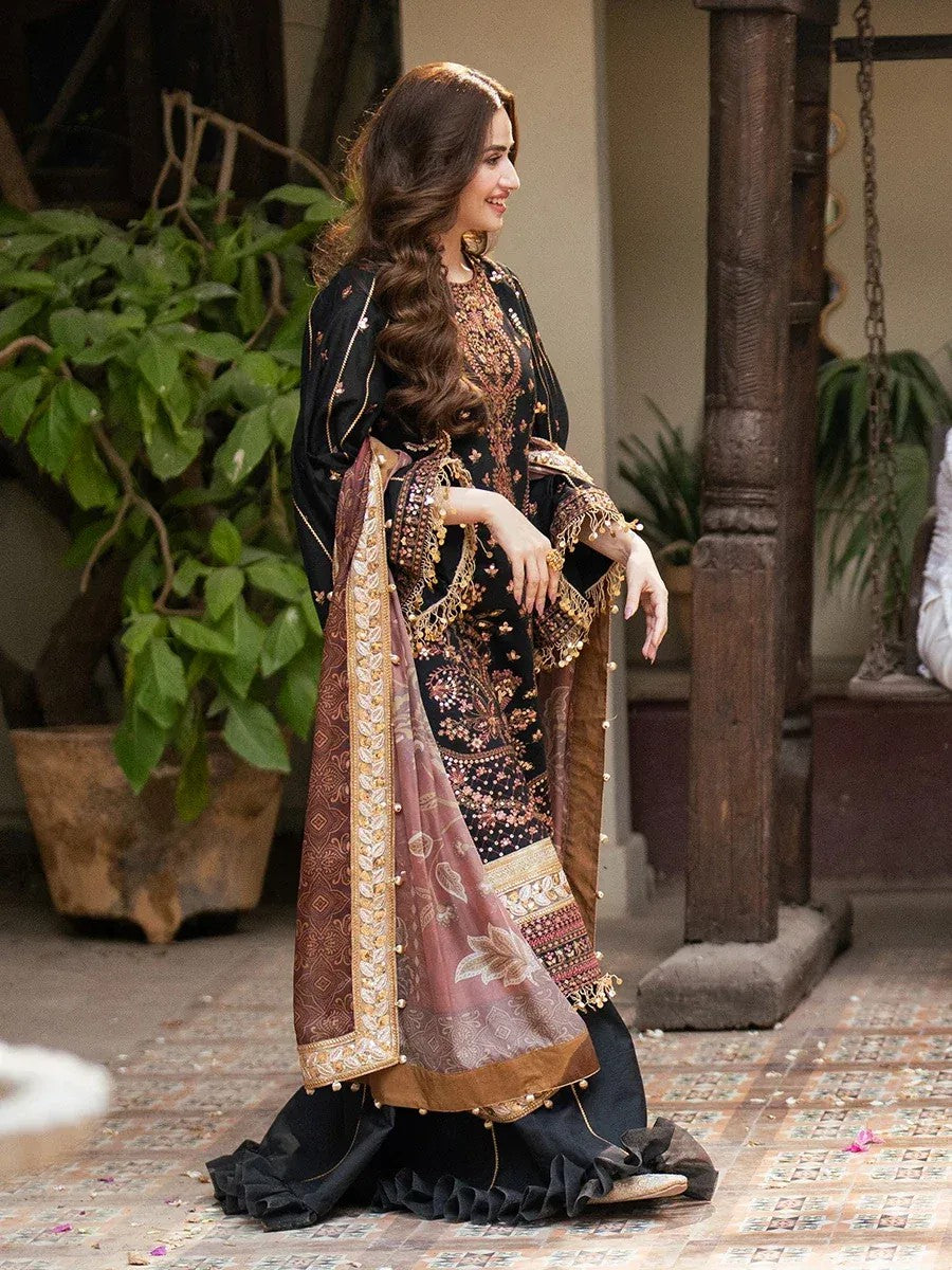Festive Embroidered Black Suit ā 3PC Set