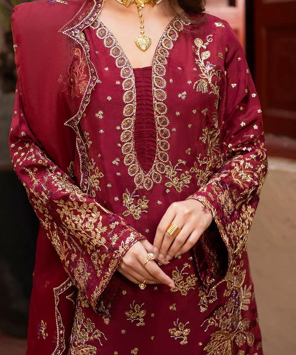 3 Piece Silk Pret - Carmine