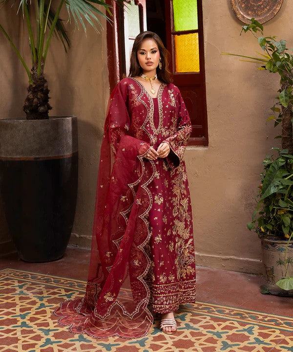 3 Piece Silk Pret - Carmine