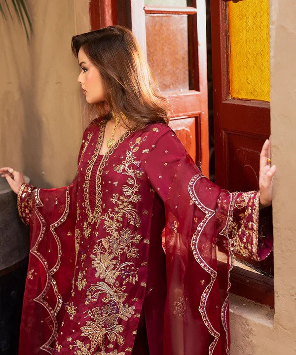 3 Piece Silk Pret - Carmine