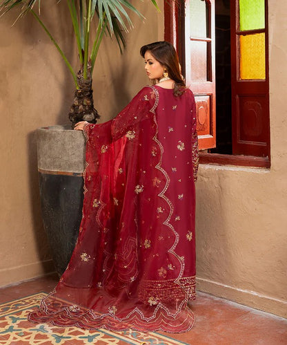 3 Piece Silk Pret - Carmine