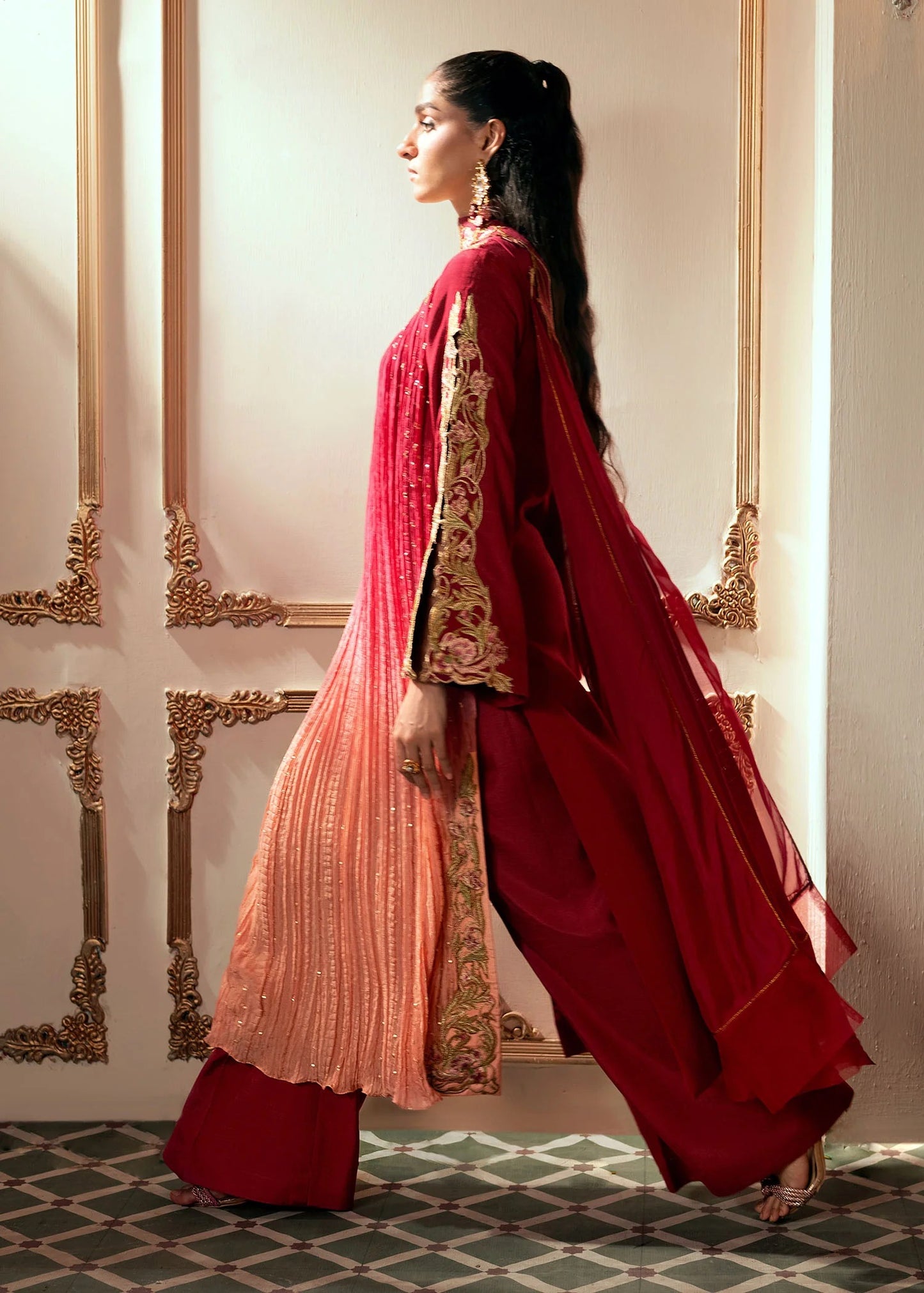 3 Piece Crushed Luxury Suit - Mystic Rose