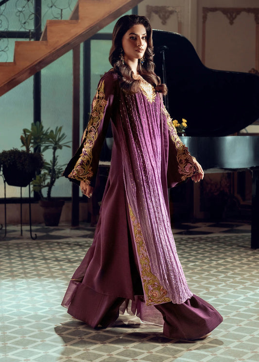 3 Piece Crushed Luxury Suit - Mystic Mauve