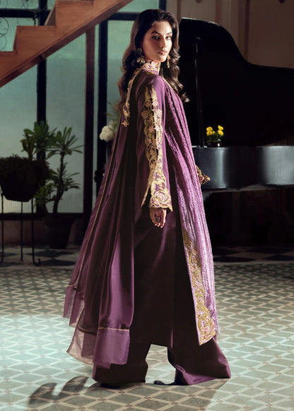 3 Piece Crushed Luxury Suit - Mystic Mauve