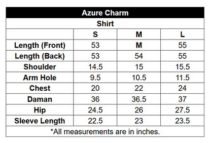 Printed Poly Cambric Set - Azure Charm