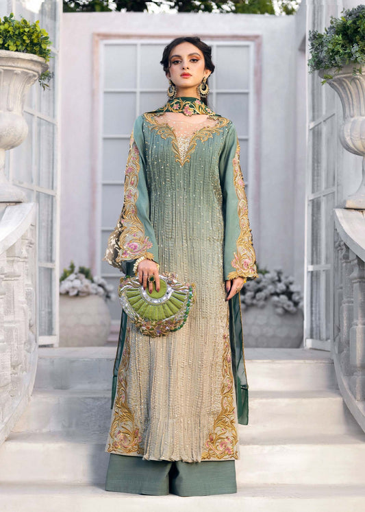 3 Piece Crushed Luxury Suit - Sage