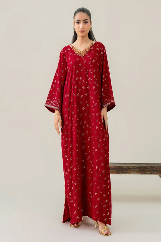 Embroidered Velvet Kaftan