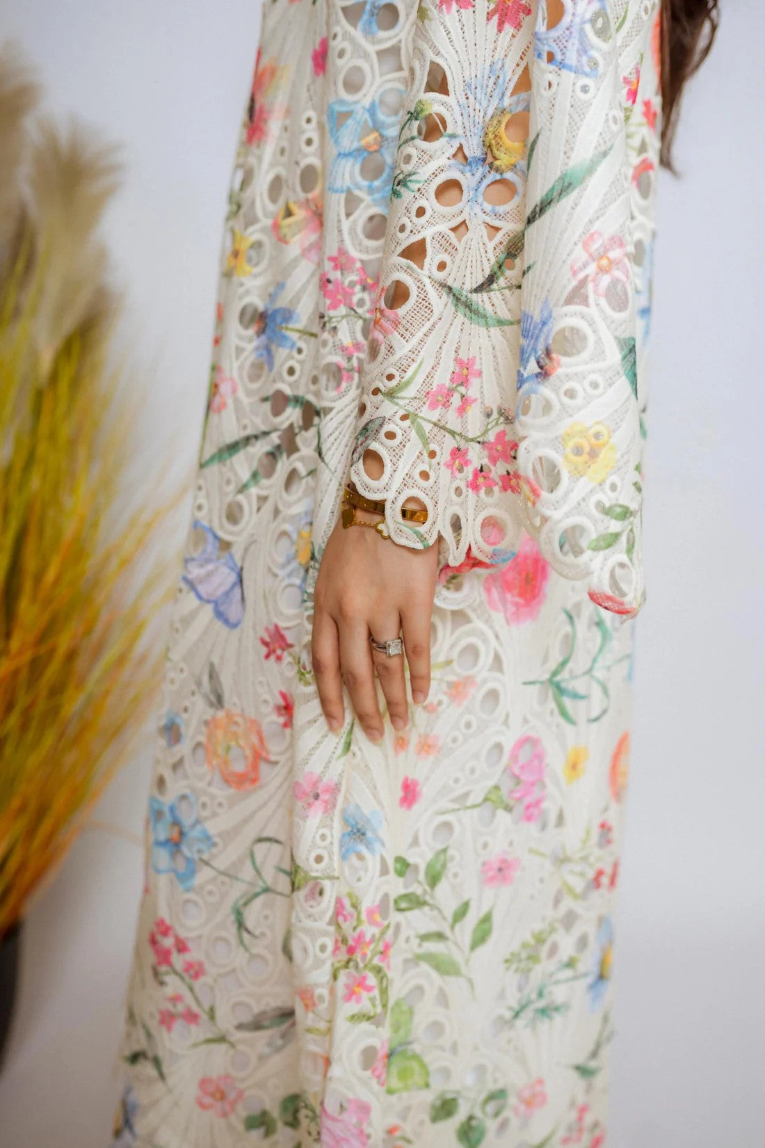 Shiffli Chikan Kaftan Set - ASR20