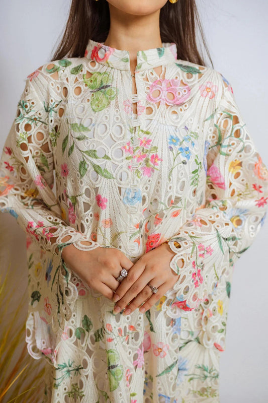 Shiffli Chikan Kaftan Set - ASR20