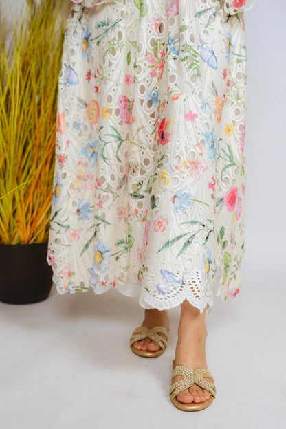 Shiffli Chikan Kaftan Set - ASR20