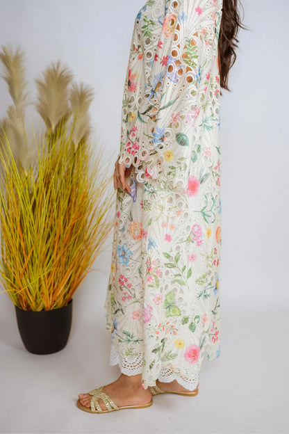 Shiffli Chikan Kaftan Set - ASR20