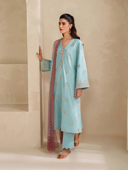 3 Piece Cotton Pret - Blue Melon