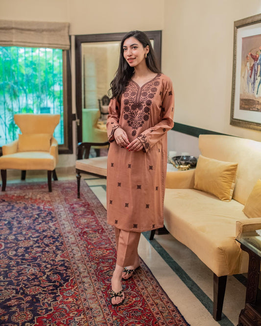 Embroidered 2 Piece Set - FIA (Ready To Ship)