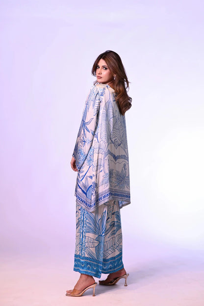 Printed Co-Ord Set - Blue Bloom