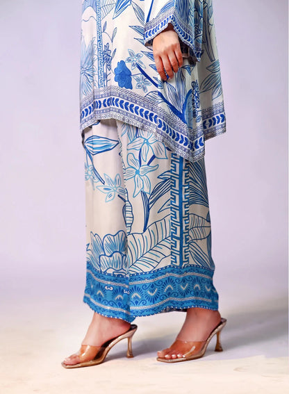Printed Co-Ord Set - Blue Bloom