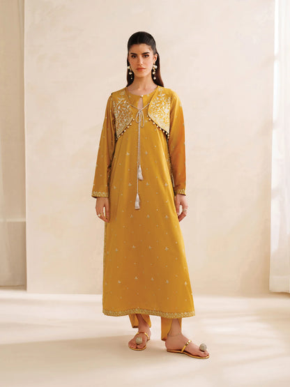 2 Piece Embroidered Set - Honeydew