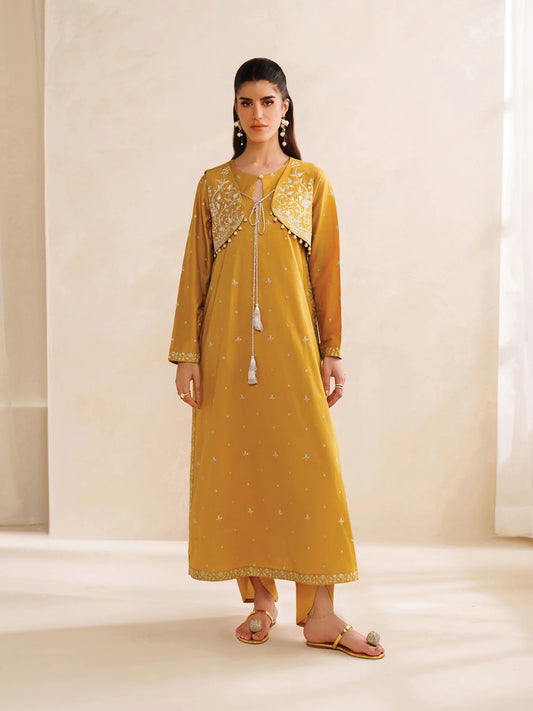 2 Piece Embroidered Set - Honeydew