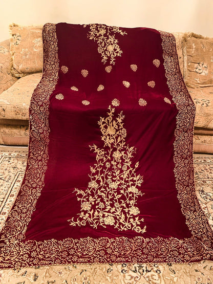 Block Printed Velvet Shawl - VT-72