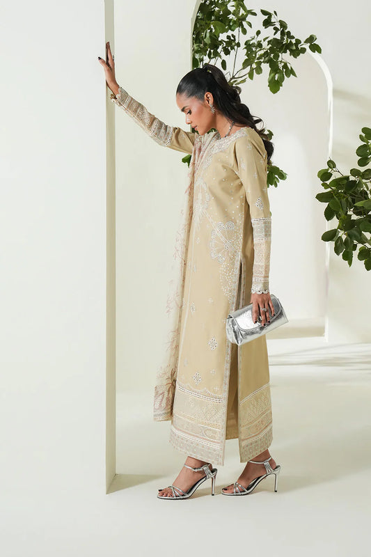 3 PIECE EMBROIDERED LAWN - SUMMER SAND