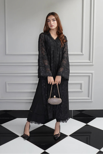 Embroidered 2 Piece - Noir