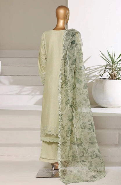 Luxury Embroidered Stitched 3 Piece Suit – Lime Green | Ready to Ship