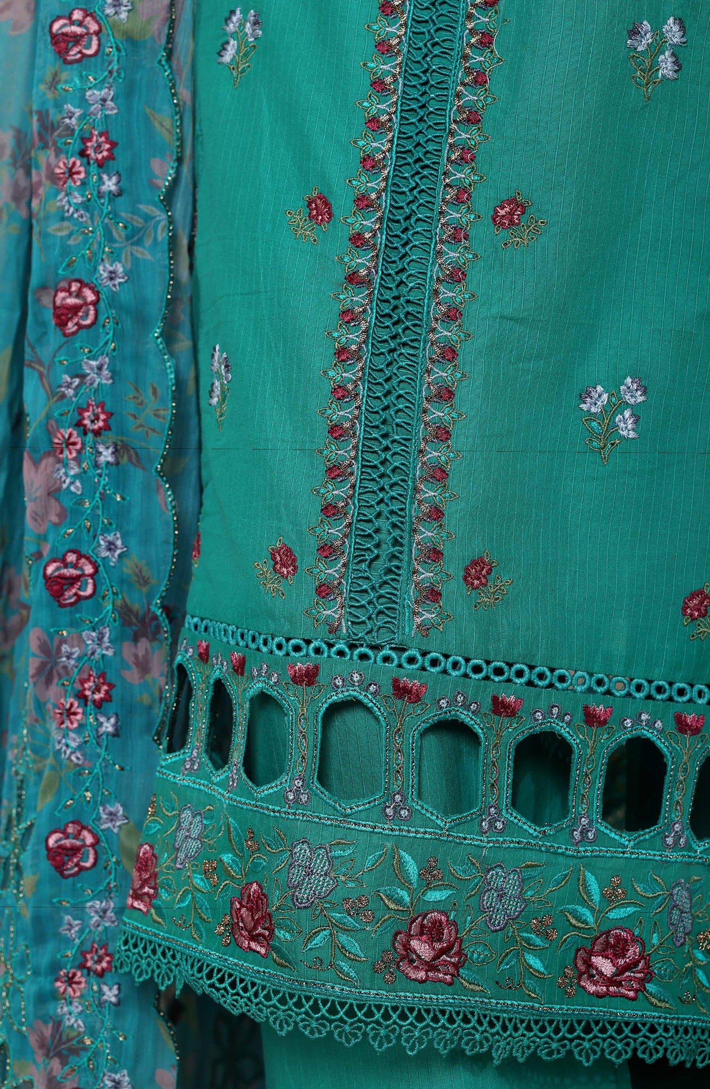 Sadabahar Luxury Embroidered Stitched 3 Piece Suit – Ready to Ship