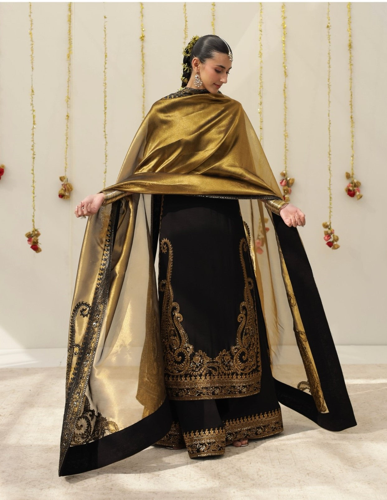 3 Piece Midnight Karandi Silk Outfit by Dyot