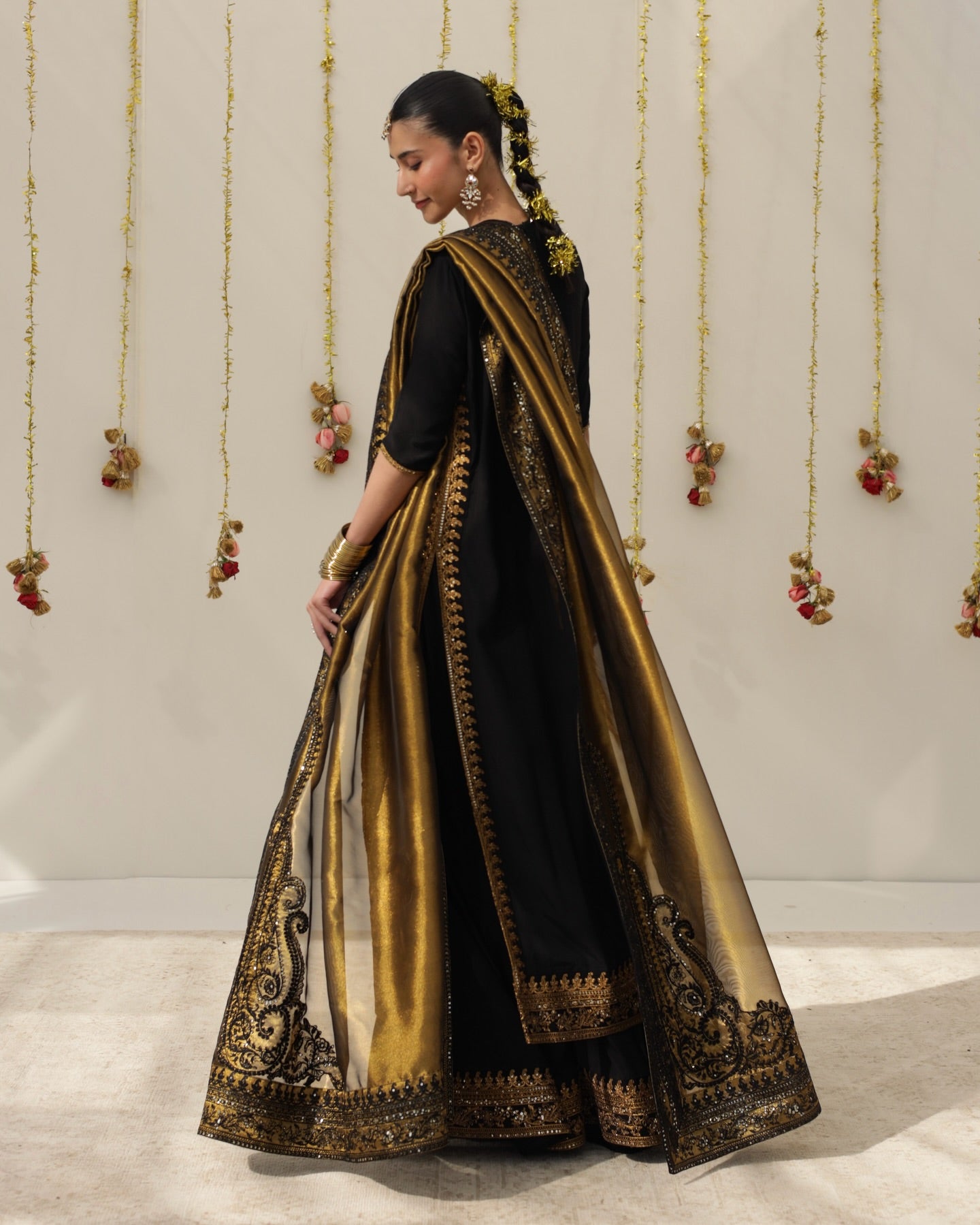 3 Piece Midnight Karandi Silk Outfit by Dyot