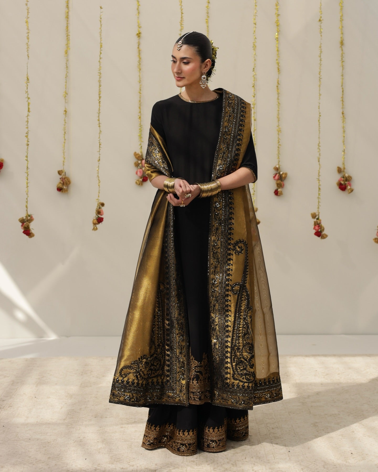 3 Piece Midnight Karandi Silk Outfit by Dyot