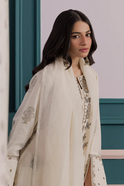 Embroidered Jacquard 3-Piece Suit – Off-White
