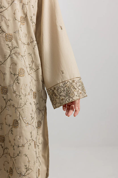 Embroidered Khaddar 3-Piece Suit – Beige