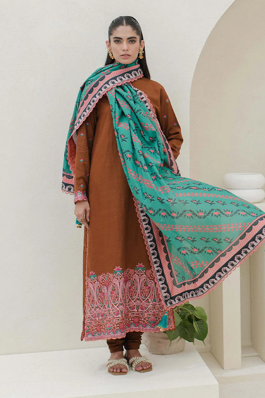 Embroidered Khaddar 3PC - 0705