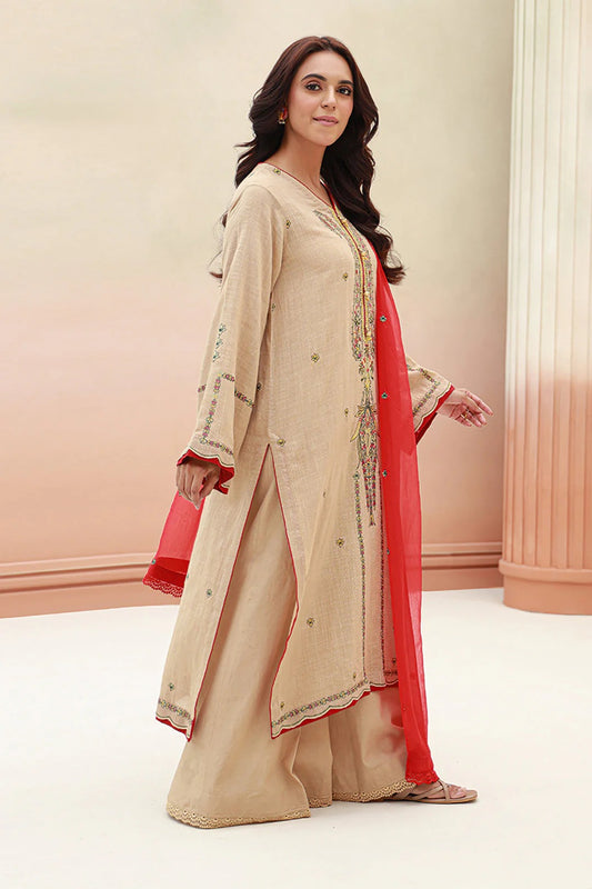 Embroidered Khaddar Suit - 3PC