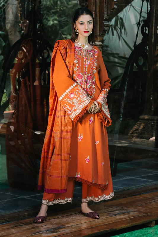 Embroidered Viscose 3pc Suit