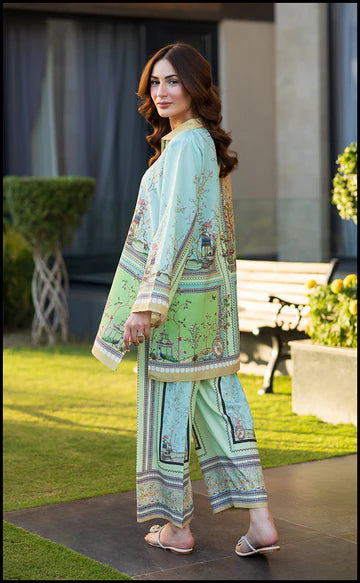 2 PIECE LAWN SILK - MINT MIRAGE