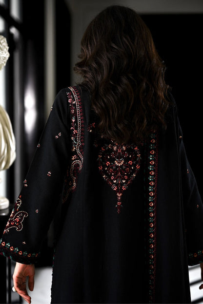 Luxury Embroidered Karandi Set - Kashmiri Black