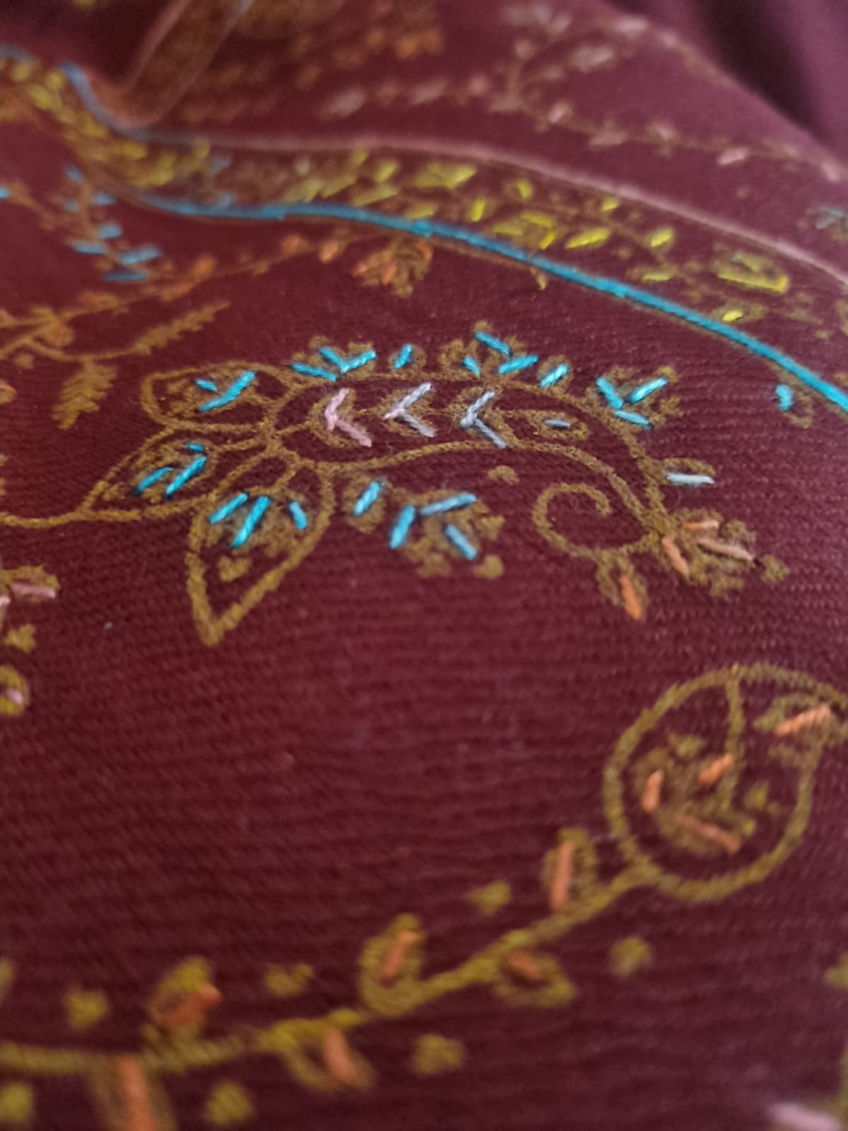 Embroidered Pashmina Wool Shawl – Ready To Ship