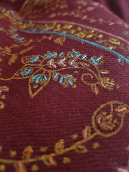 Embroidered Pashmina Wool Shawl – Ready To Ship