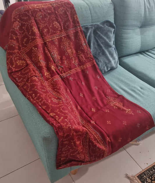 Embroidered Pashmina Wool Shawl – Ready To Ship