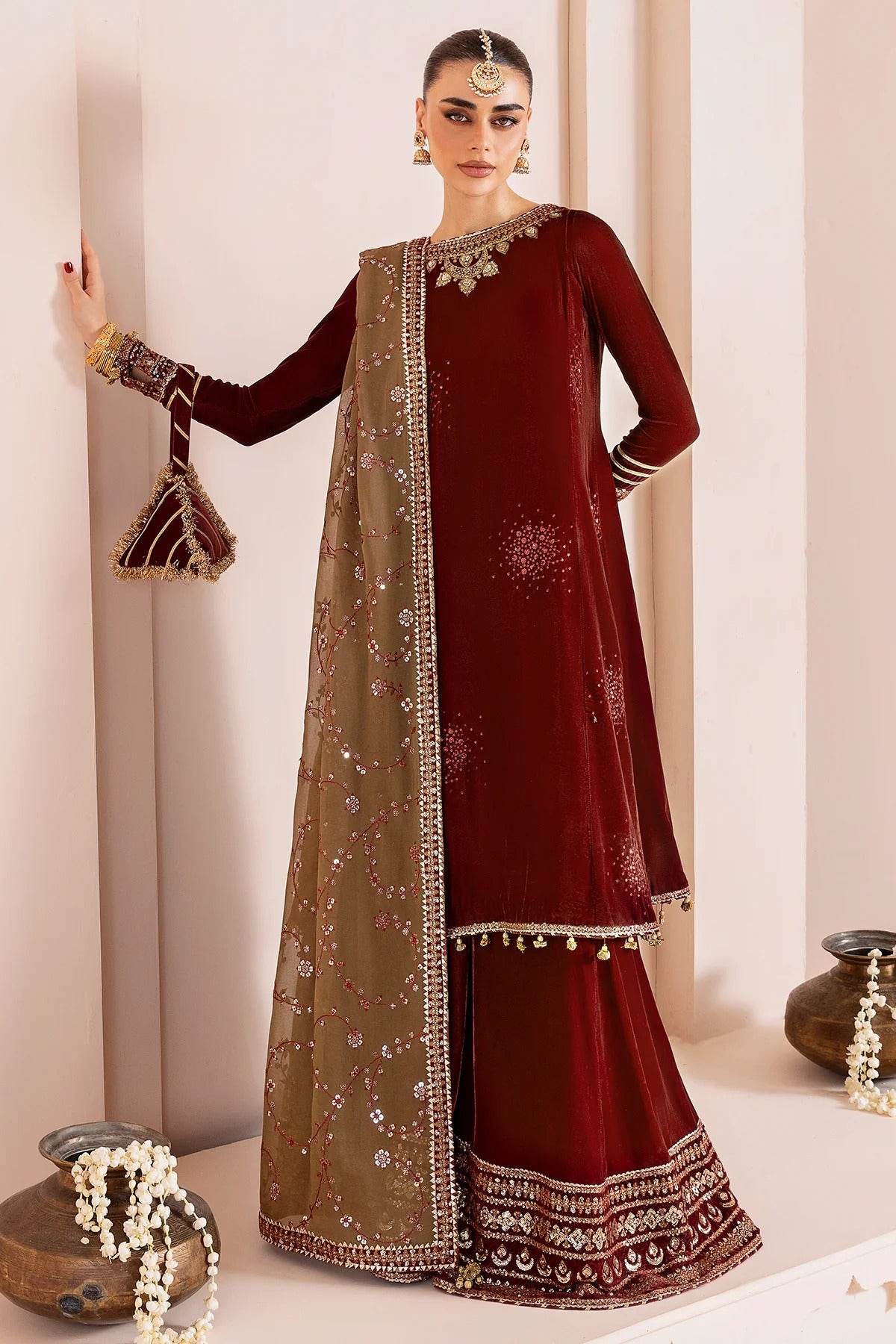 Embroidered Velvet Formal  D-07