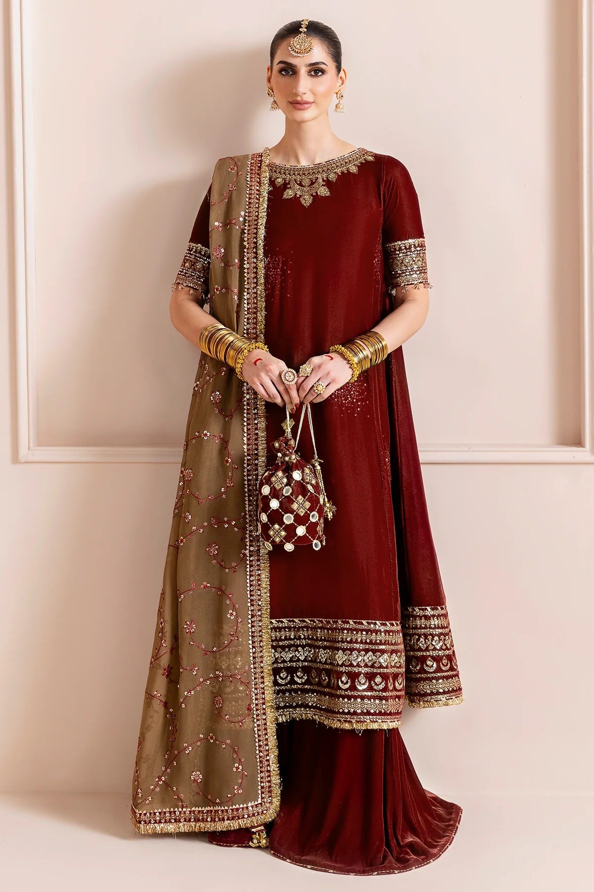 Embroidered Velvet Formal  D-13