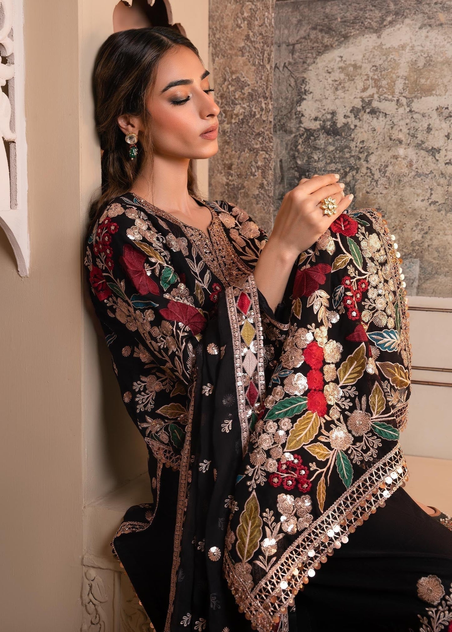 3 Piece Set With Potli - Mehnaz