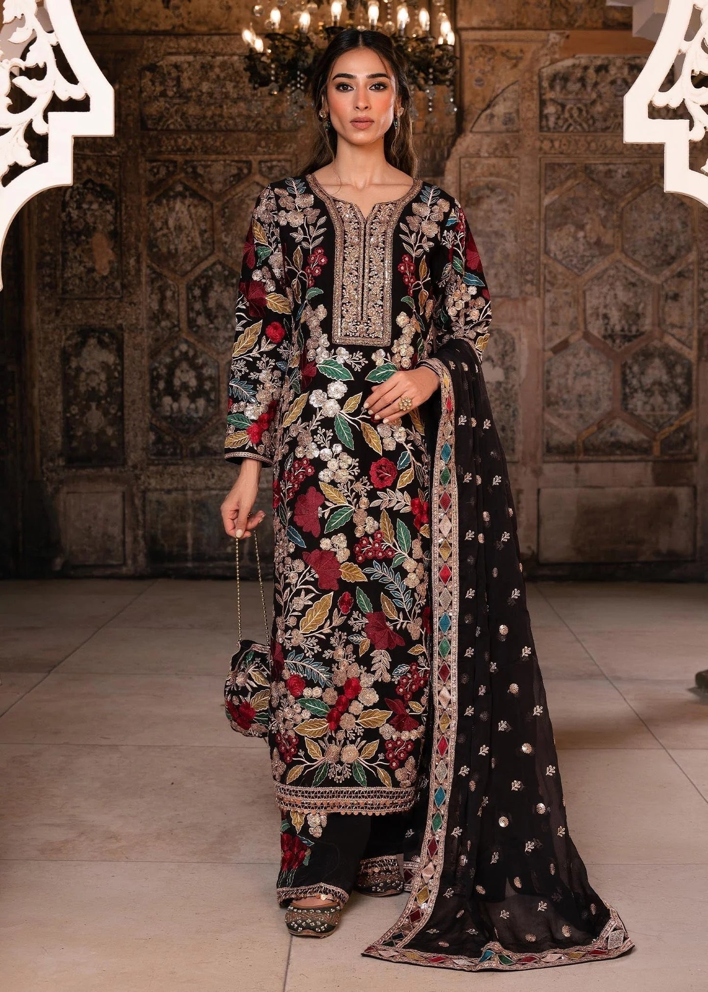 3 Piece Set With Potli - Mehnaz