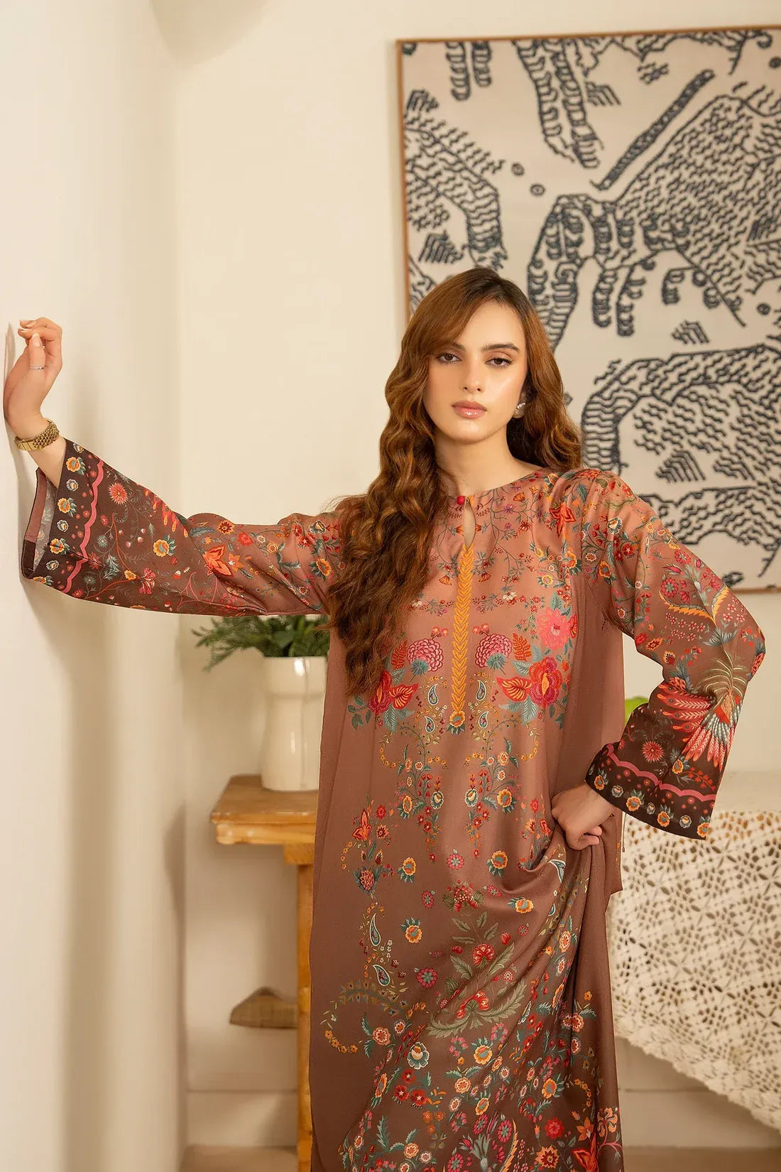 Printed Poly Cambric Set - Sunlit Grace