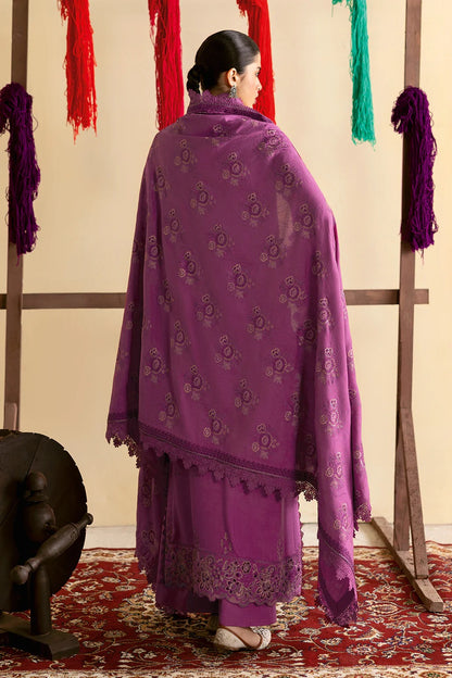 Embroidered Karandi Winter Suit - Purple
