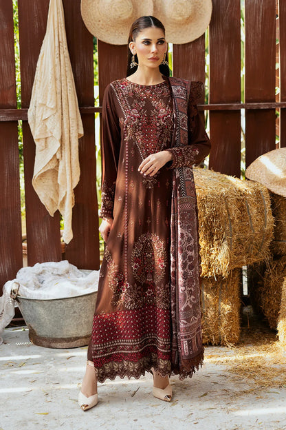 Embroidered Karandi Winter Suit - Brown
