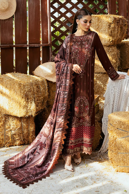 Embroidered Karandi Winter Suit - Brown