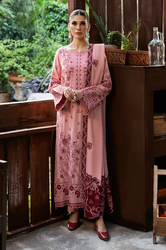 Embroidered Karandi Winter Suit - Pink