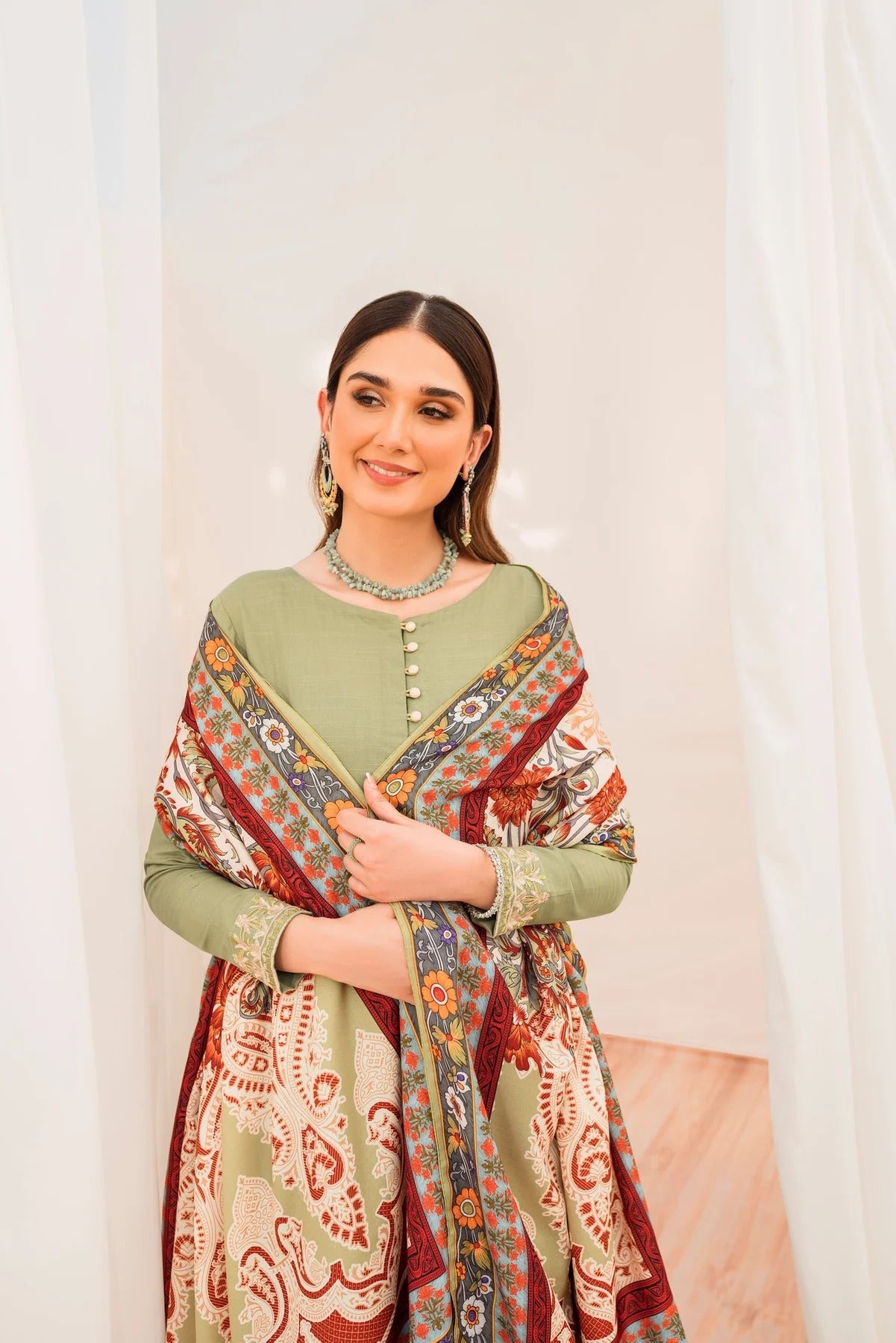 Embroidered Frock Set - Cameo