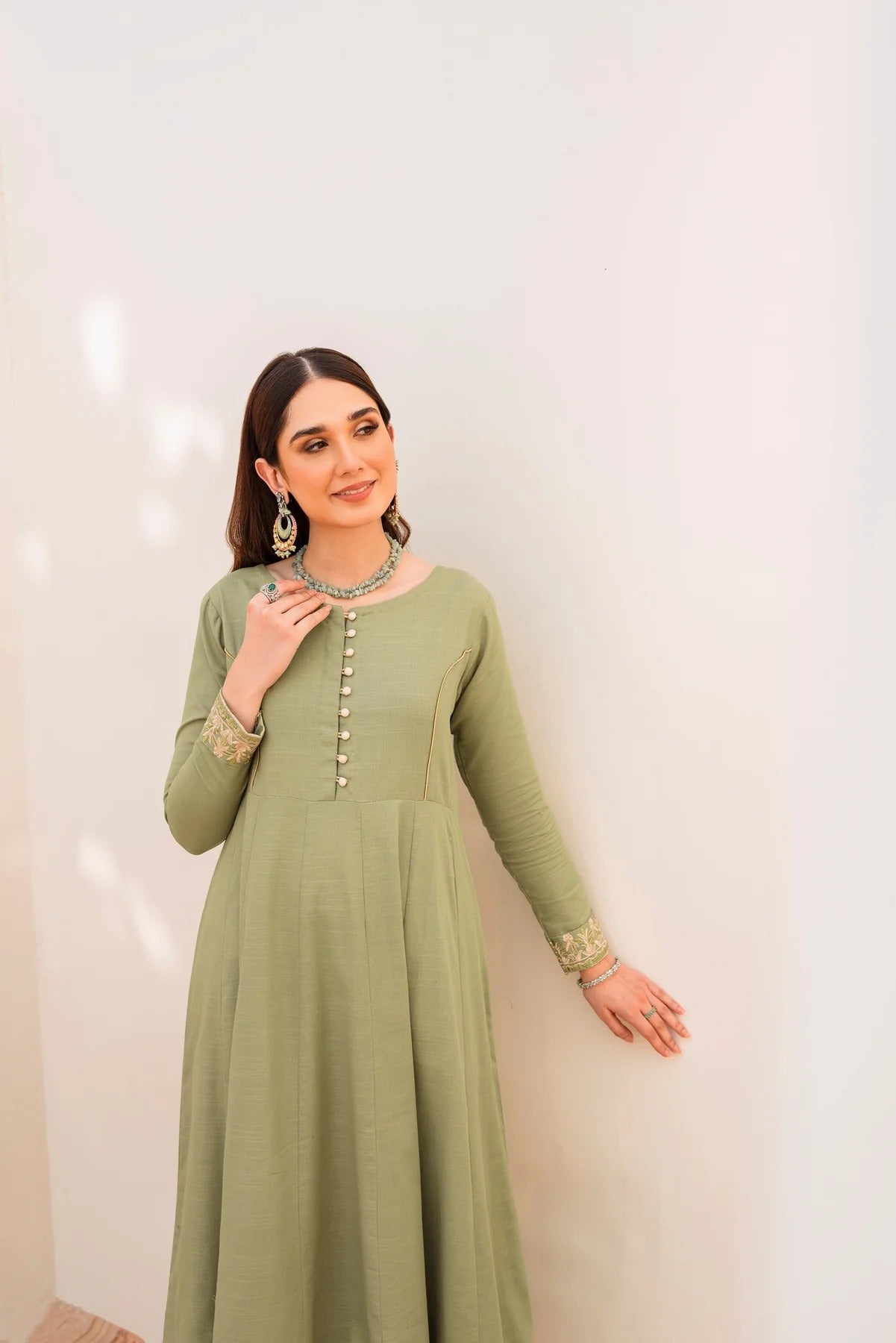 Embroidered Frock Set - Cameo